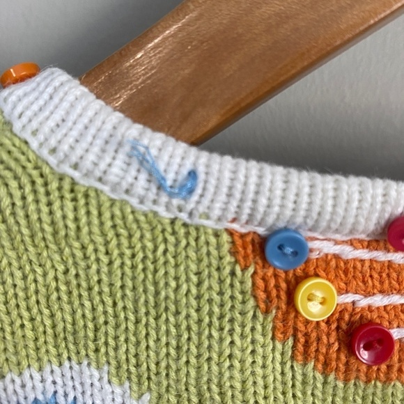 Susan‎ Bristol VINTAGE Women's Green Butterfly Ramie Knit Button Cardigan Small - Picture 15 of 16